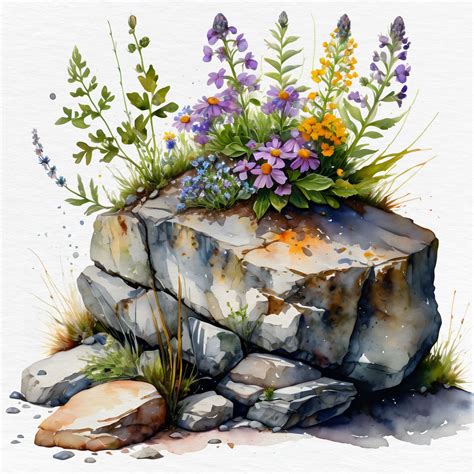 Wildflowers on a Rock by Omron on DeviantArt