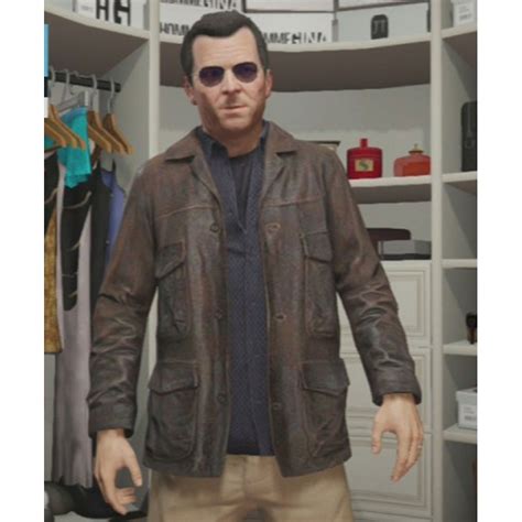 Michael Distressed GTA 5 Leather Jacket - Filmstaroutfits.com