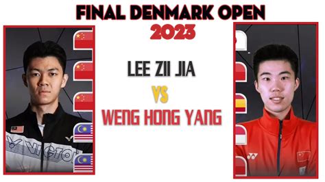 MS Final Lee Zii Jia Vs Weng Hong Yang Demark Open 2023 YouTube