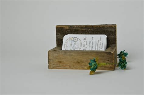 Handmade Custom Reclaimed Wood Business Card Stand by sugarSCOUT | CustomMade.com