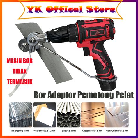 Jual Adapter Drill Plate Cutter Alat Potong Gunting Plat Besi Mesin Bor