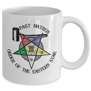 Order Of The Eastern Star Masonic Coffee Mug Past Matron Gavel Symbol