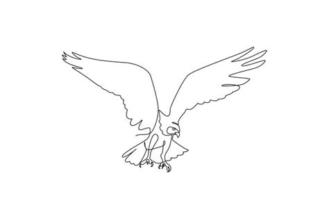 Premium Vector One Continuous Line Drawing Of Flying Bird Concept