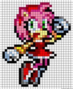 Minecraft Sonic Pixel Art Grid