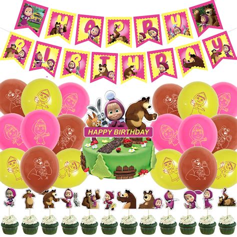 Buy Masha And The Bear Birthday Party Decorationsmasha And The Bear