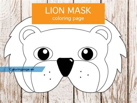 Lion mask template free printable | Coloring Page