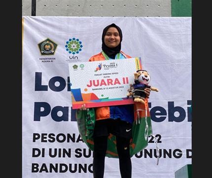 Yolanda Sabet Juara Cabang Lomba Panjat Dinding Speed Putri Pesona