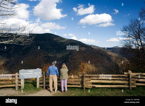 Couple at Glassmine Falls Overlook - Blue Ridge Parkway, near Asheville ...