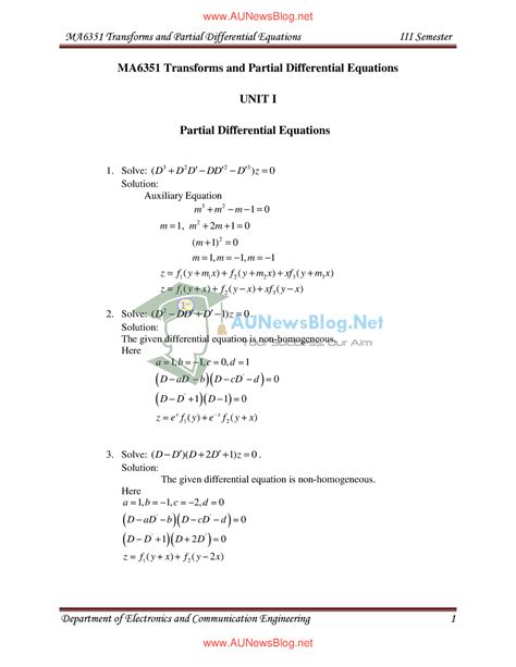 MA6351 IQ M1 2013 18 Anna Unversity MA6351 Transforms And Partial