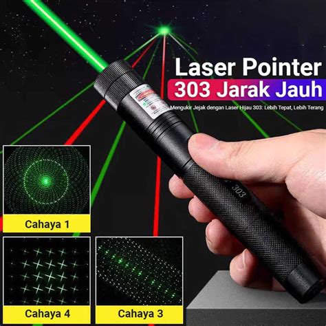 Jual Green Laser Pointer Mw Warna Hijau Jarak Jauh Baterai Cas