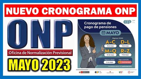 Lo Ltimo Onp Public Nuevo Cronograma Del Periodo Mayo Para El