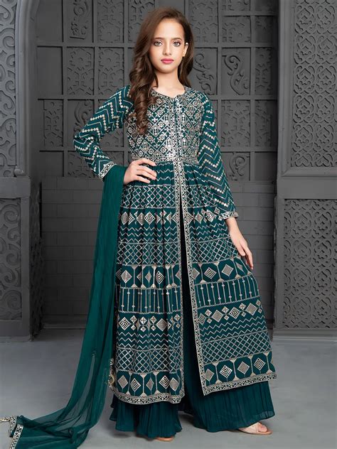 Rama Blue Georgette Palazzo Suit For Weddings G3 GSS2720 Canada