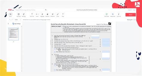 Social Security Benefits Worksheet Pdfliner