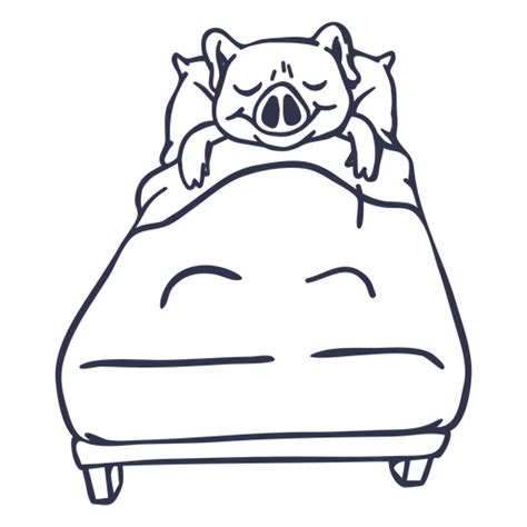 Diseño Png Y Svg De Golpe De Cama Para Dormir De Cerdo Para Camisetas