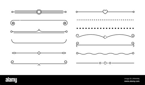 Line dividers decoration set. Vintage element frame isolated ...