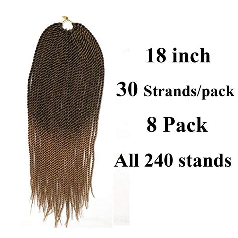 Flyteng Small Senegalese Twist Crochet Hair Braiding Hair 8packs 18