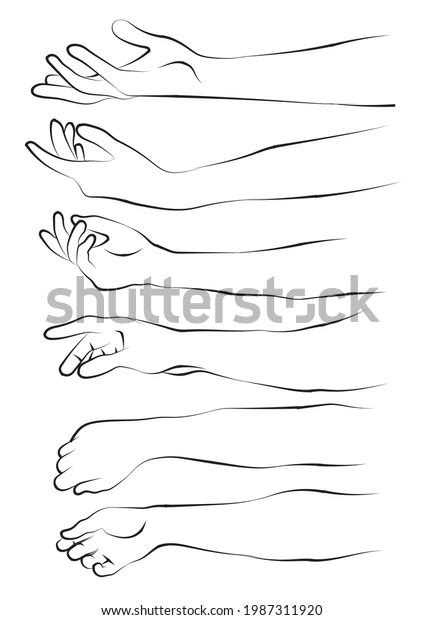 Hand Arm Sketch Drawing Black White Stock Illustration 1987311920 ...