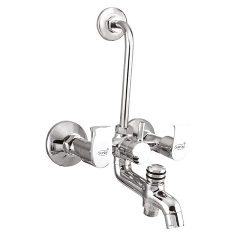 Super Three Handle Wall Mixer 3 In 1 With Bend Stonex Series For