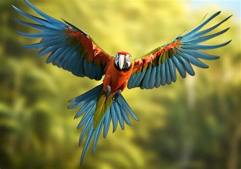 Hermoso P Jaro Guacamayo Volador Foto Premium