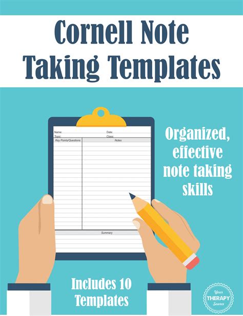 Cornell Note Taking Templates - Organized, Effective Note Taking - Your Therapy Source