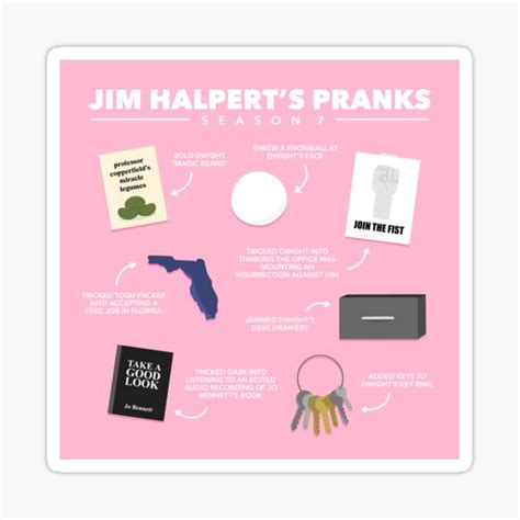 "The Office Jim Halpert’s Pranks S7" Sticker for Sale by cutermelon ...