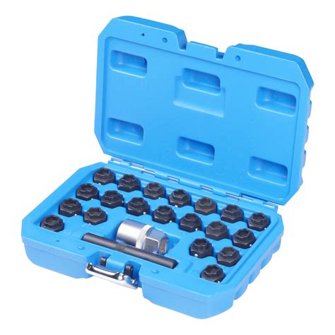 22pc Wheel Locking Lug Nut Master Key Set Lock Removal Tool For BMW