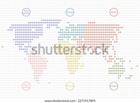 World Map Six Continents Earth Dot Stock Vector (Royalty Free ...