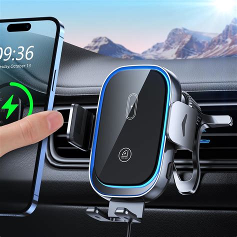 Obrffe Wireless Car Charger Mount Auto Clamping Dual Coil