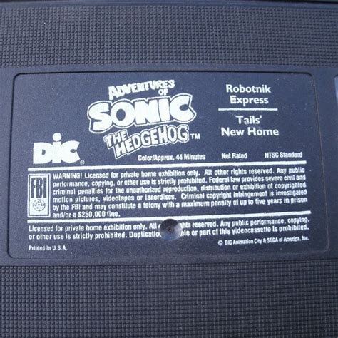 Dic Media Media Sonic The Hedgehog Robotnik Express Vhs Anime Tape