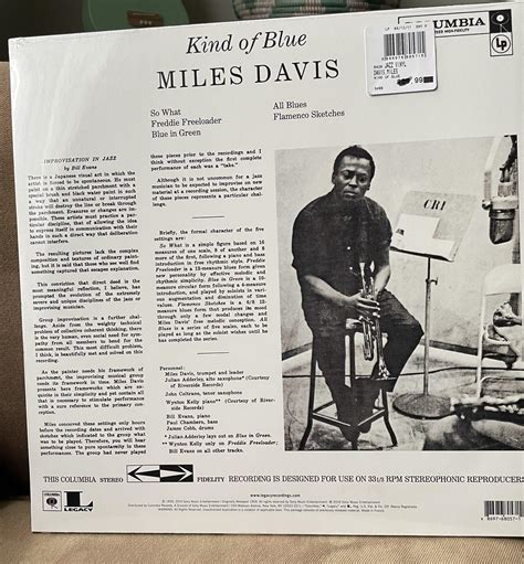 Davis Miles Vinyl Kind Of Blue Vinyl Off