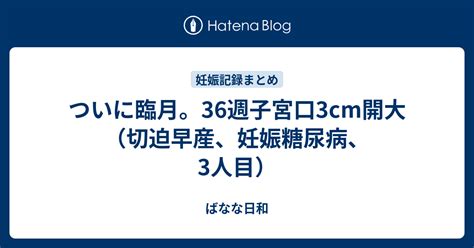 ついに臨月。36週子宮口3cm開大（切迫早産、妊娠糖尿病、3人目） ばなな日和