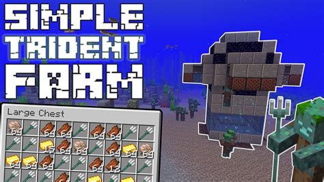 Minecraft Simple TRIDENT FARM 1 16 Tutorial Very FAST YouTube