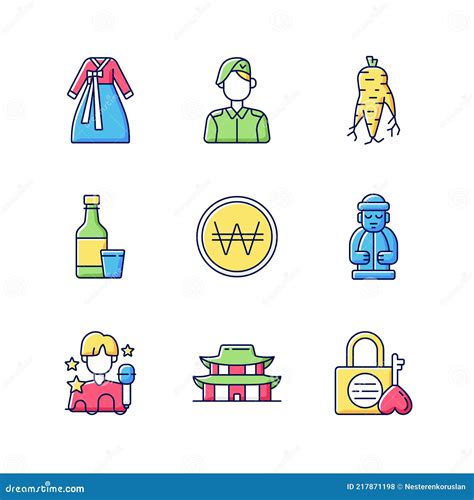 Gyeongbok Palace Neon Light Icon Cartoon Vector Cartoondealer