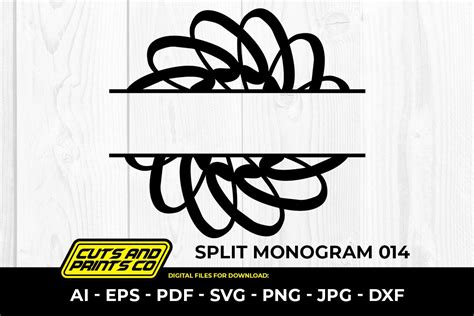 Wedding Split Monogram 014 SVG PNG Graphic by Cuts and Prints Co ...