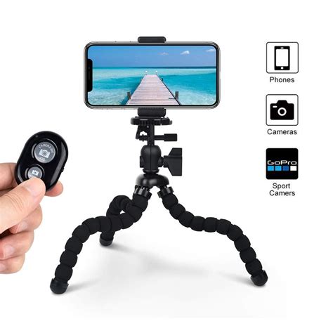 Phone Tripod,Candywe Cell Phone Tripod Flexible Tripod with Bluetooth ...