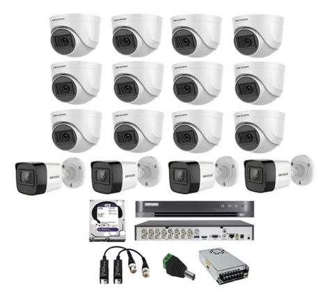 Kit Dvr Ch Hikvision Acusense Cameras Full Hd T