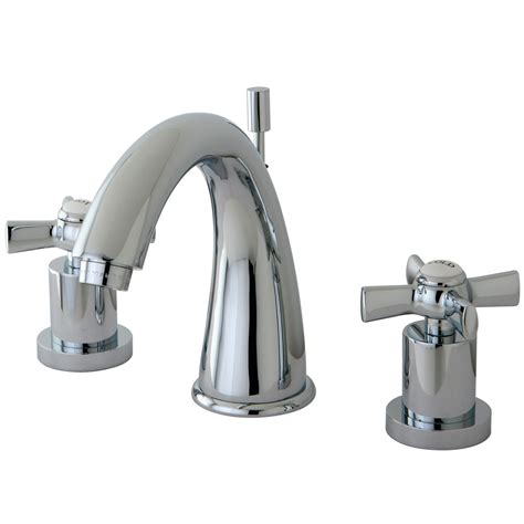 Modern Two Handle 3 Hole Deck Mounted Widespread Bathroom Faucet With