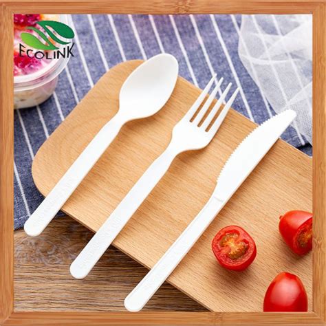 Disposable Biodegradable Cutlery Spoonforkknife With Pla Material