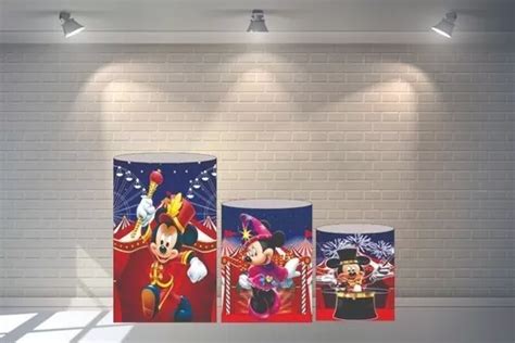 Decoração Capas De Cilindros Em Lona Festa Mickey Circo 3