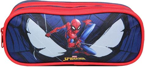 Bagtrotter Trousse Scolaire Compartiments Marvel Spider Man Bleue