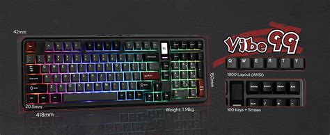 Amazon MechLands Vibe99 Wireless Gaming Keyboard With 1 06 Screen 96 Hot Swappable