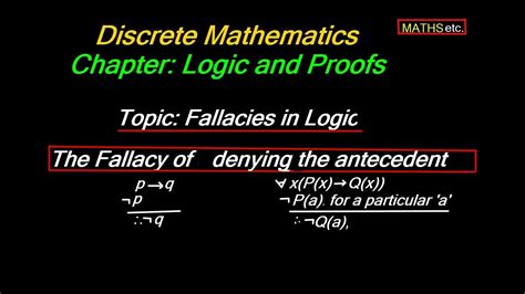 The Fallacy Of Denying The Antecedent Logic Discrete Mathematics Undergraduate Level