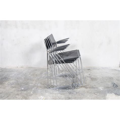 Set Of Vintage Chrome Steel Dining Chairs By Niels J Rgen Haugesen