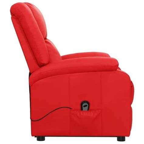 LEX Fauteuil Inclinable Rouge Similicuir Qqmora MWX87625