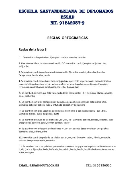 Reglas Ortograficas Nota 4 9 ESSAD Nit 912420 57 9 REGLAS