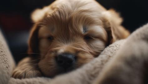 Premium Ai Image Cute Puppy Sleeping Fluffy And Playful Eyes Closed