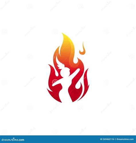 Girl Logo With Fire Design Vector Hot Body Icons Stock Vector Illustration Of Emblem Design