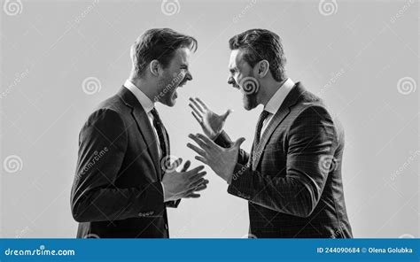 Disagreement Among Colleagues Emotional Woman And Man Fight Dark