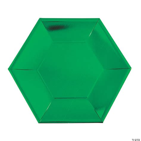 Metallic Green Hexagon Paper Dinner Plates 24 Ct Oriental Trading