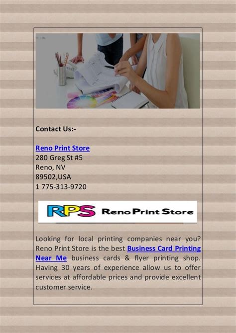 Business card printing near me reno print store